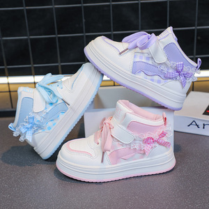 Zapatillas Deportivas Casuales <span class=keywords><strong>de</strong></span> Moda para Niños, Zapatillas <span class=keywords><strong>de</strong></span> Lona <span class=keywords><strong>de</strong></span> Caña Alta para Niños <span class=keywords><strong>de</strong></span> Primaria, Niñas Pequeñas, Antideslizantes, con Cierre <span class=keywords><strong>de</strong></span> Velcro - Product Image 6