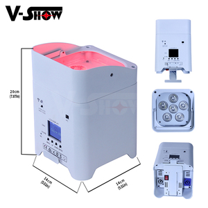Vshow wbrf0606 hotsale 6pcs 18W rgbwa + UV DMX 512 Wifi pin Powered LED mệnh không dây DMX LED mệnh lên lights10pcs với trường hợp - Product Image 2