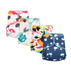 Organic Cotton Newborn Diapers Tiny AIO Cloth Diaper Waterproof PUL Fit 3-6KG Baby