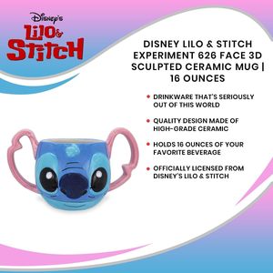 <span class=keywords><strong>Taza</strong></span> de Cerámica con Rostro de <span class=keywords><strong>Stitch</strong></span> de <span class=keywords><strong>Lilo</strong></span> & <span class=keywords><strong>Stitch</strong></span>, Esculpida en 3D, 16 Onzas - Product Image 6