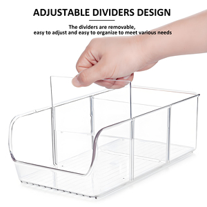 Hot-Bán Nhựa Rõ Ràng Phòng Ăn Tổ Chức Và Lưu Trữ Thùng Giỏ Với Có Thể Tháo Rời Ngăn Cho Thực Phẩm Container Nhà Bếp - Product Image 2