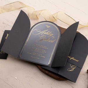 Carte de vœux personnalisée écologique imprimée numériquement, cartes d'invitation de mariage avec enveloppes sur papier couché fait main - Product Image 2