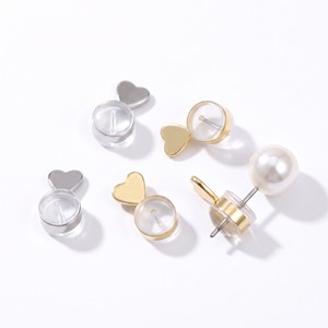 Gold Plated Heart <strong>Earring</strong> <strong>Backs</strong> Silicone Brass Secure <strong>Locking</strong> <strong>Earring</strong> Findings Replacement Anti-drop Ear <strong>Backs</strong> for <strong>Earrings</strong> - Product Image 4