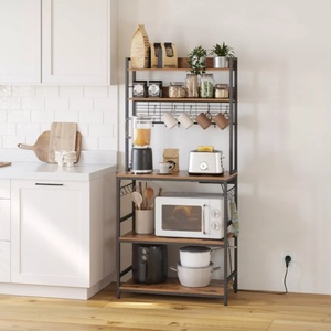 YANG FAN Gros Cuisine Industrielle Boulangers Rack Brun <span class=keywords><strong>Micro</strong></span>-<span class=keywords><strong>ondes</strong></span> Stand Cuisine Étagère Debout - Product Image 2