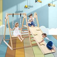 Chaise à bascule en bois personnalisée pour enfants à l'intérieur de la jungle gym cadre d'escalade Montessori meubles d'escalade