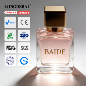 Factory Wholesale for Brand XB135 Model Clear Square Glass Perfume <b>Bottles</b> 30ml 50ml 100ml Crimp <b>Empty</b> Pump Sprayer - Product Image 1