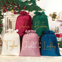 Bolsa de Terciopelo Cuadrada Personalizada de Lujo para Dulces de Navidad y Ramadán, con Nombres Sublimados, Saco de Santa, Gran Venta