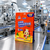 Sachet à fond plat à huit soudures latérales pour bonbons vitaminés avec trou de suspension, fermeture éclair refermable, emballage plastique laminé imprimé sur mesure