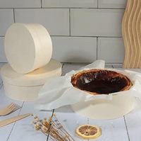 Boîte cadeau ronde en bois de peuplier avec couvercle, style art populaire poli, pour cheesecake, biscuits, cupcakes lors d'un mariage ou d'une fête