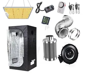 Kit de culture complet à spectre complet 48 ''x 48'' x 80 ''+ LED 120w" lampe à LED pour plantes boîte de serre intérieure