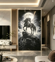 Sticker mural de luxe en PVC auto-adhésif, imprimé en 3D, motif paon, étanche, art mural moderne pour salon et fond TV