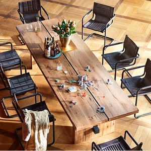 American Loft Retro Table à manger en bois massif Grande <span class=keywords><strong>planche</strong></span> Bureau pour la maison Longue <span class=keywords><strong>planche</strong></span> avec style rétro - Product Image 3