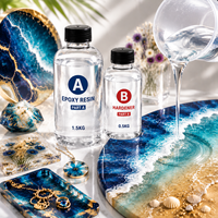 Kit de résine époxy transparente 3:1 pour la peinture d'ondes océaniques, la fabrication de bijoux et les loisirs créatifs