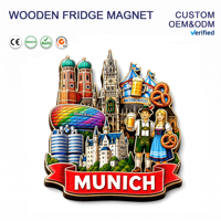 Individuelle Deutschland München Sehenswürdigkeiten MDF Kühlschrankmagnete Angepasstes Logo Personalisierter 3D Holz-Reise-Kühlschrankmagnet