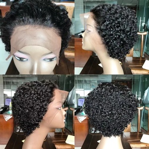 Tóc Giả Xoăn Phía Trước Pixie Tóc Giả Nửa Ren 13*4 Tóc Người 100% Tóc Giả Phía Trước Thời Trang Cắt Ngắn - Product Image 2