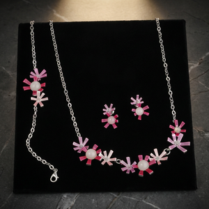 Elegante Juego de Joyería Fina Chapada en Platino y Rodio con Brazalete de Ágata, Joyería de Moda Premium para Mujer, Ideal para Regalos, Aniversarios y Fiestas - Product Image 2