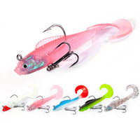 ECOODA Original Factory Wholesale 21g 4 Inch Soft Jig Head Lure With Treble Hook Big Roll Tail Metal Lead Leurre