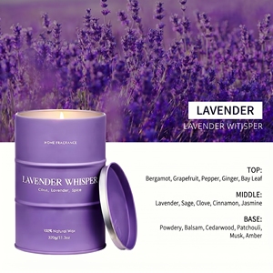 Vela Aromática de Soja Natural con Aroma a Lavanda en Envase Metálico, Personalizable con Etiqueta Privada, para Aliviar el Estrés, Venta al Por Mayor - Product Image 2