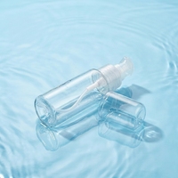 Flacon pompe en plastique PET transparent avec bouchon transparent, rechargeable, vide, pour sérum, produits de soin et liquides cosmétiques de voyage