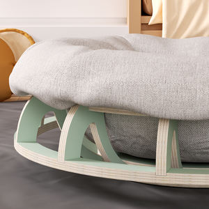 Lit pour animaux de compagnie de luxe, mignon et personnalisé, en bois massif rond, confortable et chaud pour chats et chiens, développé par EUR PET - Product Image 4