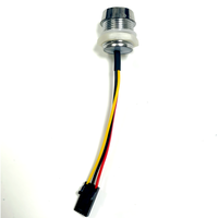 Lumière indicatrice LED RGB 12 mm 5V pour moto, lentille diffuse F12, IP67, pré-câblée, encastrée, tête argentée, câble 24AWG, adressable