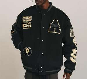 <span class=keywords><strong>Giacca</strong></span> da Baseball da Uomo Personalizzata in Misto Lana Stile High Street con Lettere Ricamate alla Moda per la Stagione Invernale Produttore di Giacche - Product Image 1