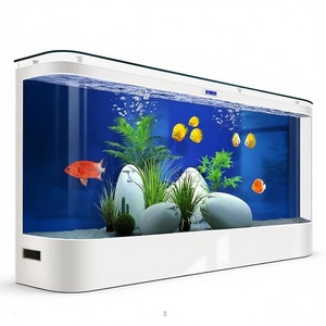 Aquarium rectangulaire moderne de luxe en bois sur pied, écologique, pour salon, taille moyenne/grande, sans changement <span class=keywords><strong>d</strong></span>'eau requis, intelligent - Product Image 2