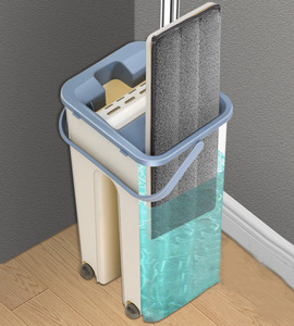 Cubo y fregona de microfibra para el hogar, accesorio escurrible para limpiar el suelo, utensilio de limpieza para el hogar - Product Image 3