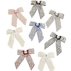 Nuevas Horquillas para el Cabello con Lazo Hecho a Mano con Cuentas de 5 cm, Lindas y Dulces, con Perlas de Imitación, Ajustables, para Mujeres - Product Image 3