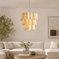 JYLIGHTING Lustre moderne de luxe en fer, base d'ampoule E12, luminaire suspendu LED blanc, garantie de 2 ans, hauteur réglable, hôtel CE