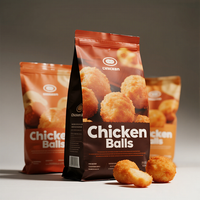 Sac d'emballage alimentaire congelé en plastique imprimé de logo personnalisé pochette debout sac de boulettes de viande de poulet