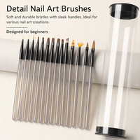 Kit de Manucure Professionnel en Gros : Pinceau Ovale en Nylon à Manche Noir, Poils Doux, Précision pour Nail Art et Gel Polish à Lignes Fines