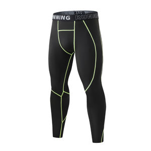 Factory-Direct Bulk <b>Men's</b> <b>Thermal</b> Quick-Dry Fabric, Seamless, Elastic "RUNNING" Waistband, Fleece-Lined Compression Leggings - Product Image 1
