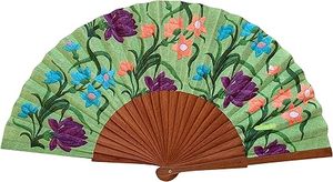 Abanico Plegable de Hierro Forjado y Madera con Tela, Arte Popular, Decoración del Hogar, Regalo de Negocios, Souvenir, Estilo Fiesta, Modelo Decorativo para Amantes - Product Image 5