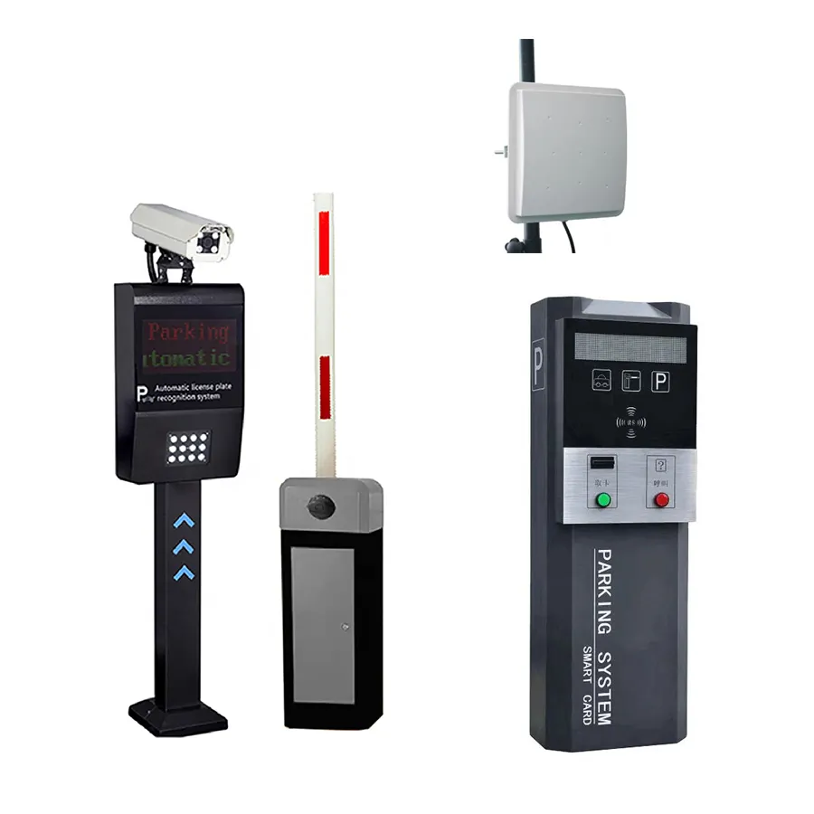 Sistema de estacionamiento completo, dispositivo de dispensación de tarjetas de tickets ALPR, lector de largo alcance UHF, Sistema de Gestión de estacionamiento personalizado