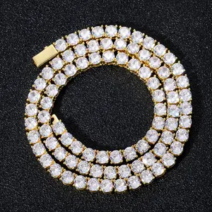 Longway bling empire colares de tênis, de ouro, prata, falso, de diamante, para homens e mulheres, corrente 7-24 polegadas