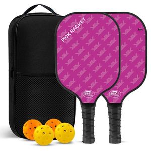 Ensemble de raquettes de pickleball en fibre de verre, fibre de carbone, nid d'abeille, impression UV, vente en gros depuis le Guangdong - Product Image 4