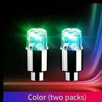 2 Piezas de Accesorios Decorativos para Coche, Luces LED para Rueda de Coche, Lámpara para Llanta, Tapa de Válvula de Neumático con Luz LED