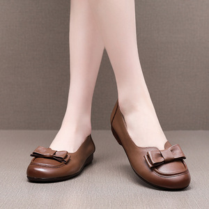 Moda mocassini piatti tacco basso scarpe per le donne eleganti scarpe da donna in vera pelle femminile Casual balletto danza madre sandali - Product Image 5