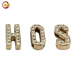 A-Z <b>Letter</b> Sliding Charms 20mm Light Gold Metal with Rhinestones for Bags & Dog Collars - Product Image 3