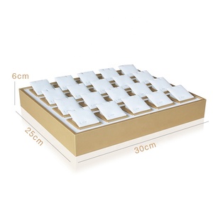 Cao cấp phong cách trắng vàng hỗn hợp đồ trang sức bằng da đạo cụ hiển thị và vòng bông tai vòng cổ mặt dây chuyền khay hiển thị - Product Image 3