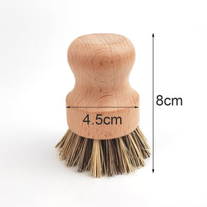 Vendita calda naturale piatto da cucina spazzola per lavare faggio in legno rotonda in setola <span class=keywords><strong>Sisal</strong></span> spazzola per la pulizia del piatto - Product Image 2