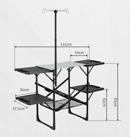 Table pliante rectangulaire d'extérieur, portable, en alliage d'aluminium, multifonctionnelle, table de pique-nique IGT, légère et décontractée