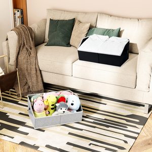 ผู้จัดตู้เสื้อผ้าถังจัดระเบียบชั้นวางตู้เสื้อผ้าขนาดใหญ่ที่มีด้ามจับถังเก็บผ้าสี่เหลี่ยมคางหมูสำหรับตะกร้าถังขยะสำหรับชั้นวาง - Product Image 5