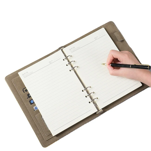 Agenda en cuir taille personnalisée Agenda A5 organisateur classeur à 6 anneaux cahier et stylos - Product Image 5