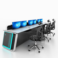 Console modulaire de centre de commande de bureau personnalisable Salle de contrôle Bureau à LED haut de gamme