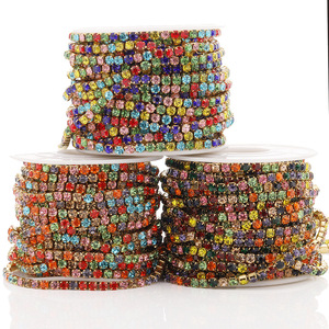 Cadena de diamantes de imitación coloridos con engaste de garra para pulseras, cinturones y accesorios de ropa H1585 - Product Image 1