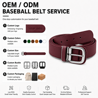 Ceinture de baseball et de softball unisexe en cuir PU durable, classique et polyvalente, avec boucle à ardillon métallique réglable, pour jeunes et adultes