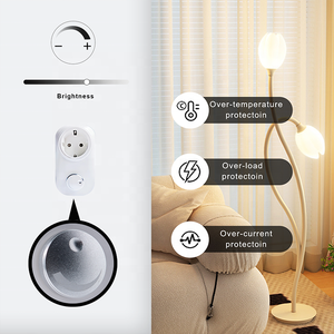 Bilihondim EU Interrupteur rotatif intelligent Triac <span class=keywords><strong>avec</strong></span> <span class=keywords><strong>variateur</strong></span> de lumière 200W 1 canal, contrôle sans fil 30m, gradation 0-100% pour lampe de bureau et lampe sur pied - Product Image 2