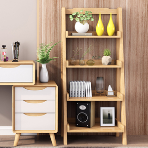 Estantería multicapa trapezoidal moderna de madera escalonada pequeño dormitorio nórdico sala de estar balcón piso estante de almacenamiento blanco - Product Image 4